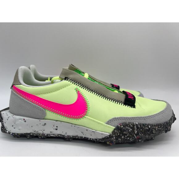 Nike Waffle Racer Crater Barely Volt Pink Blast CT1983-700 Women's Size 6 New - Picture 1 of 16